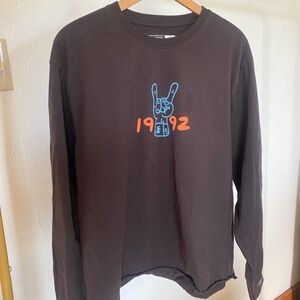 Dutch Bros Brown Long-Sleeve Tee with Blue Hand & Orange '1992'